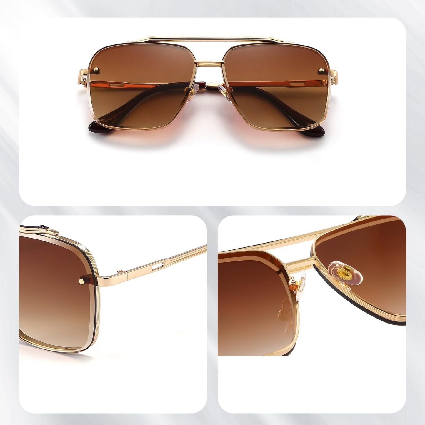 RayForge - Gafas De Sol Cuadradas Aviador Lente Degradado
