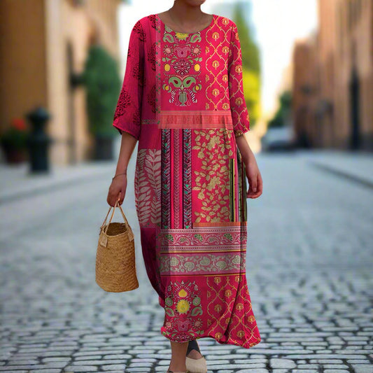 Ustinya | Vestido MIDI Holgado Estampado
