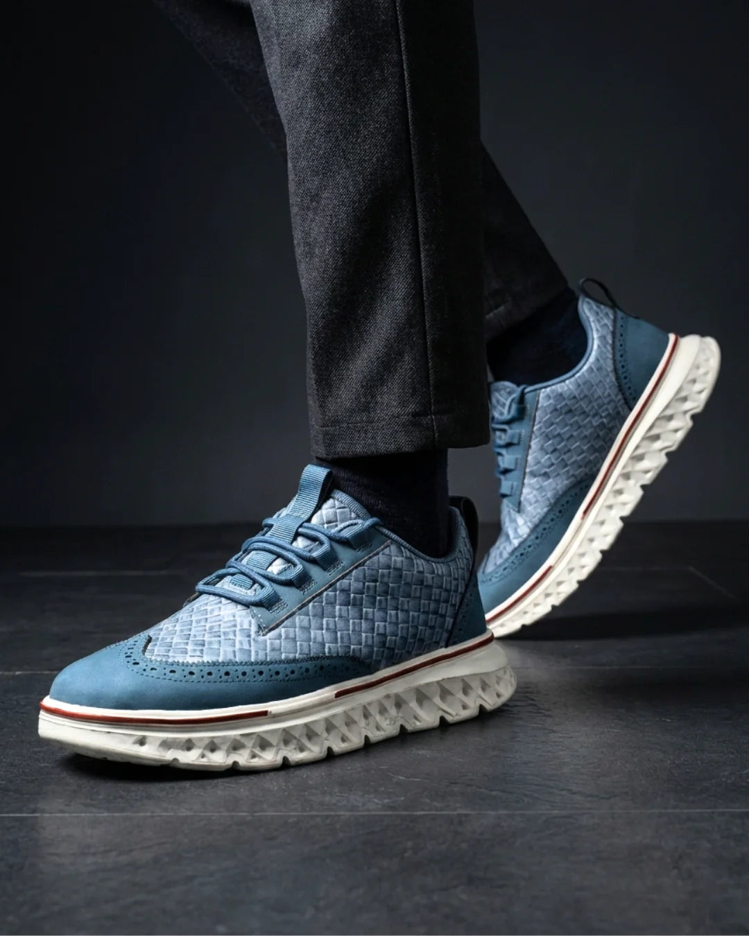 Kremer - Zapatillas Deportivas Informales con Cordones y Tejido Trenzado