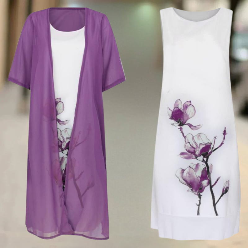 Nasira | Conjunto de Vestido sin Mangas con Estampado Floral