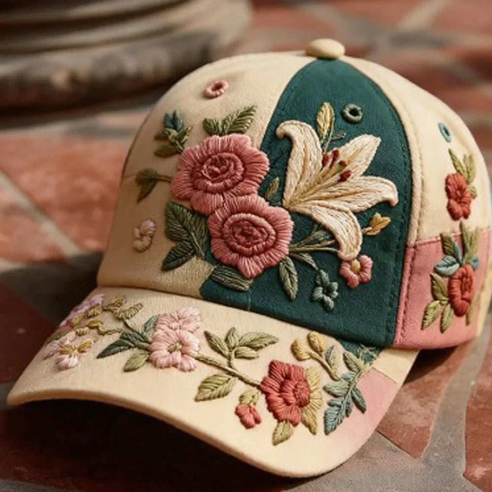Virinia - Embroidered Floral Baseball Cap