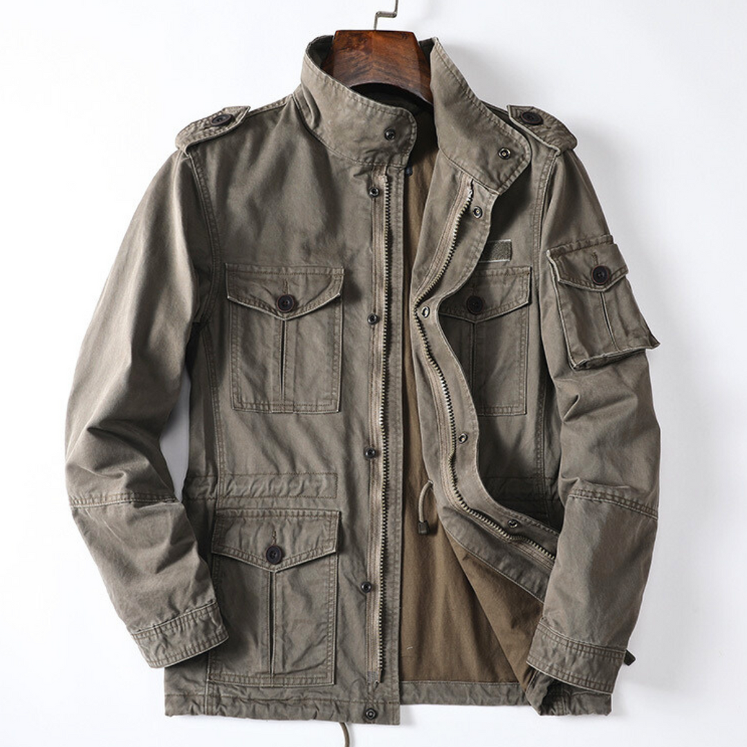 Sergei - Chaqueta Cargo Utilitaria Con Cuello Alto y Manga Larga