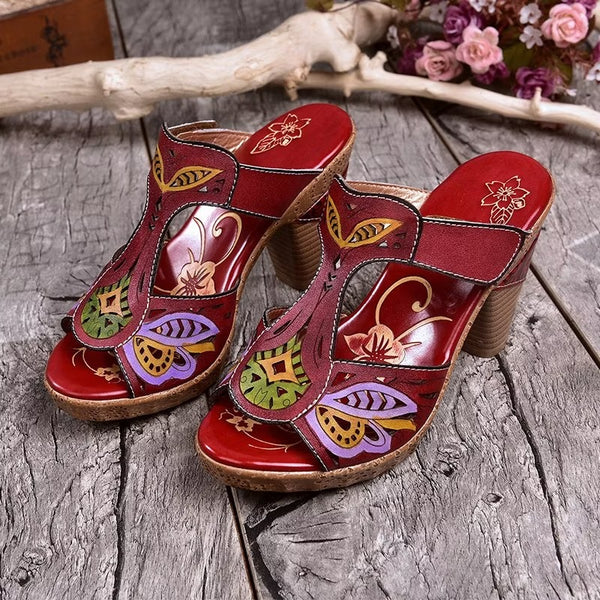 Ariana | Sandalias de Tacón con Estampado Floral