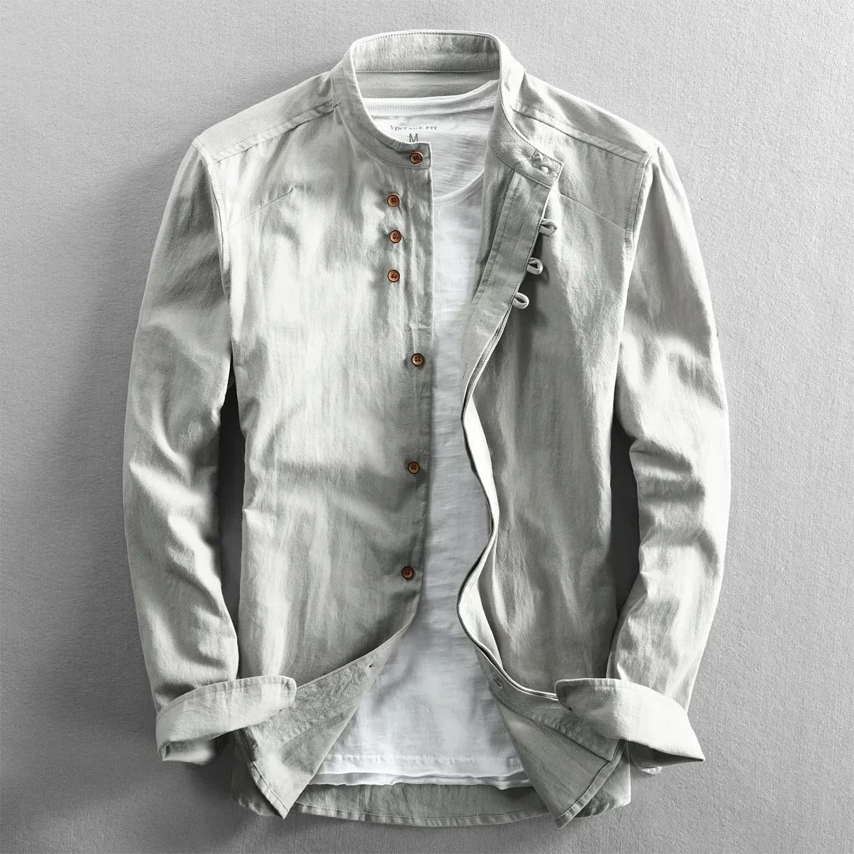 Tevin | Camisa De Manga Larga Con Cuello Mao