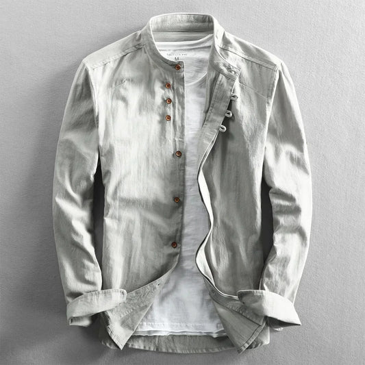 Tevin | Camisa De Manga Larga Con Cuello Mao