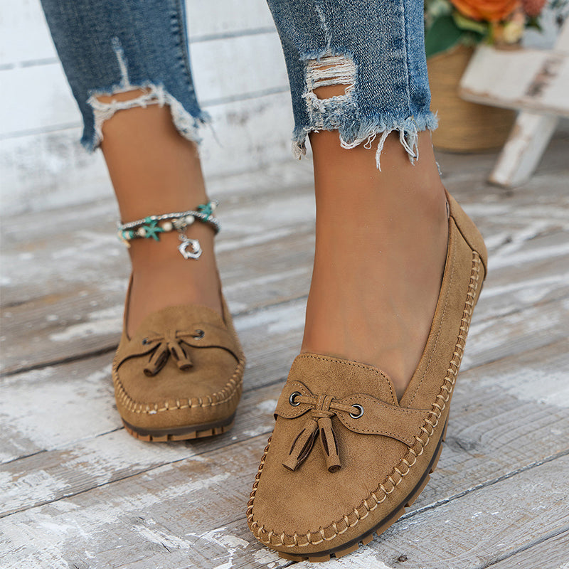Tânia | Mocasines Sin Cordones Con Borlas Para Mujer