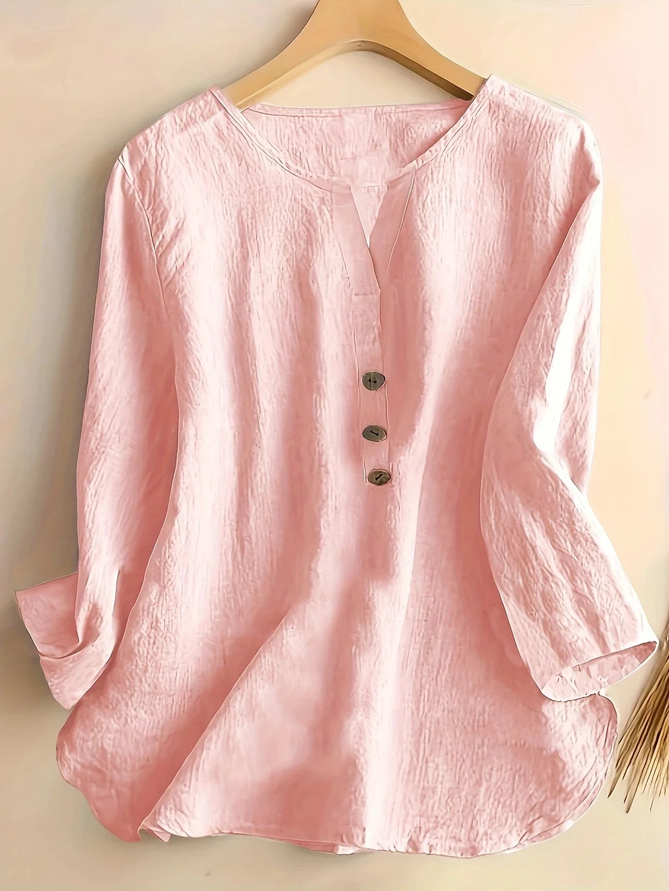 Mykaela | Blusa Informal Con Cuello Abierto y Tacto de Algodón