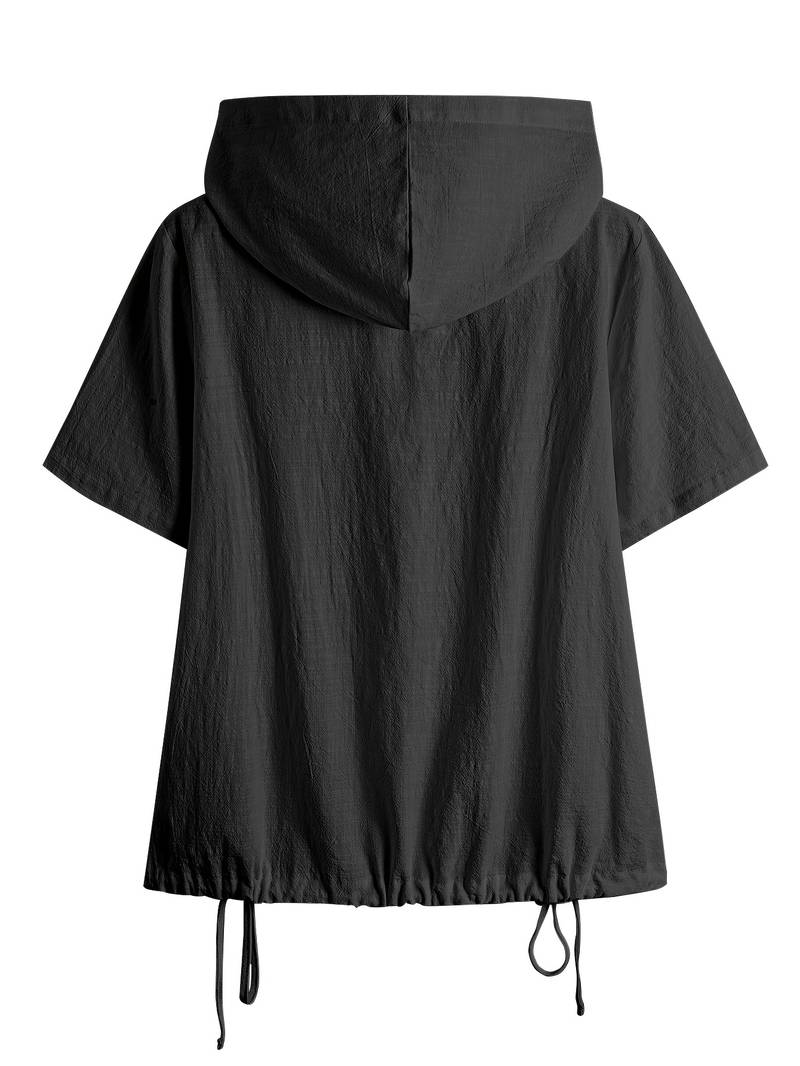 Dounia | Camiseta Holgada Con Capucha y Botones