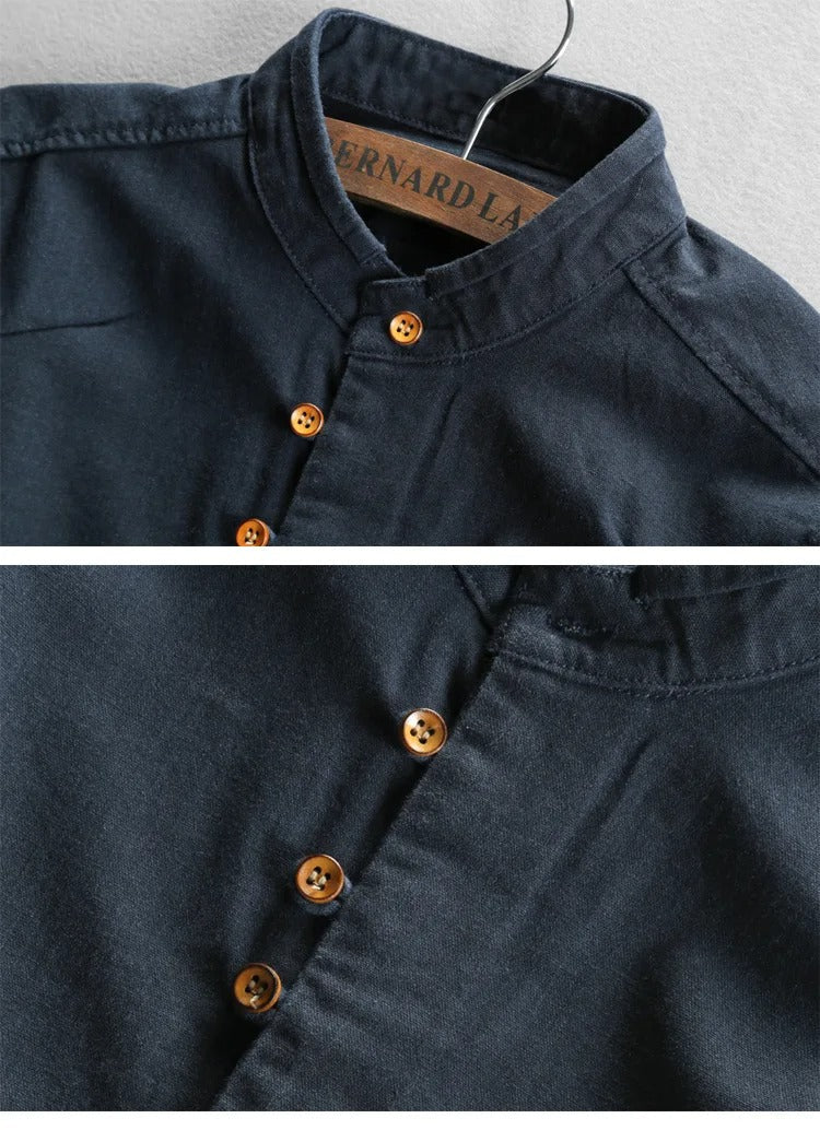 Tevin | Camisa De Manga Larga Con Cuello Mao