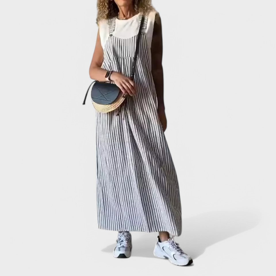 Guzel | Vestido Largo Sin Mangas a Rayas