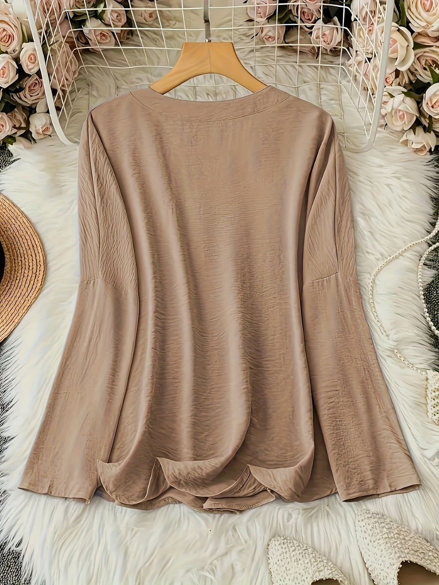 Shawna | Blusa Holgada de Manga Larga Cuello V