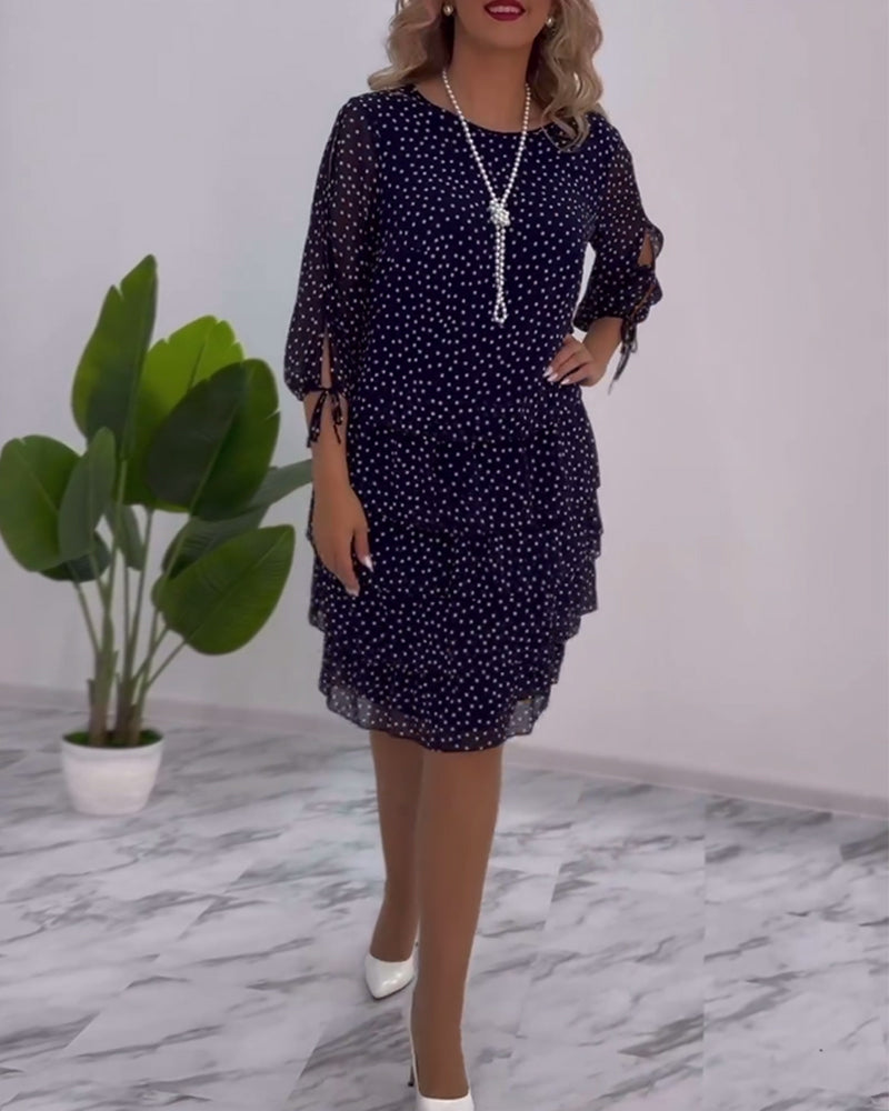 Meirit | Vestido Midi Escalonado Con Lunares