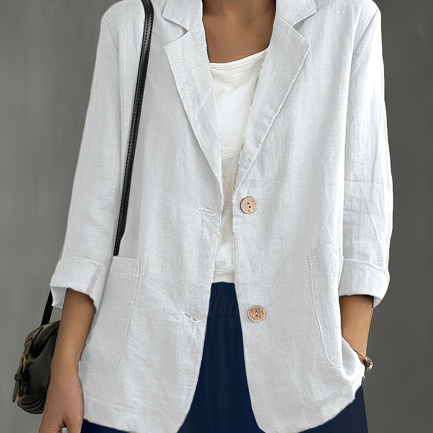 Jayde | Chaqueta Blazer Con Mangas Remangadas Y Bolsillos