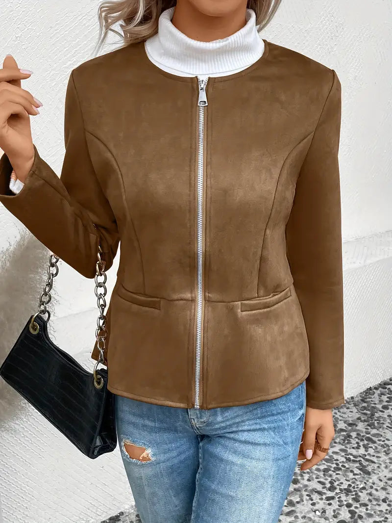 Roksana | Chaqueta Entallada de Manga Larga Con Cremallera