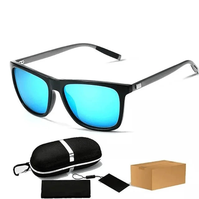 AeroShades - Gafas De Sol Rectangulares Marco Negro Lentes Tintadas