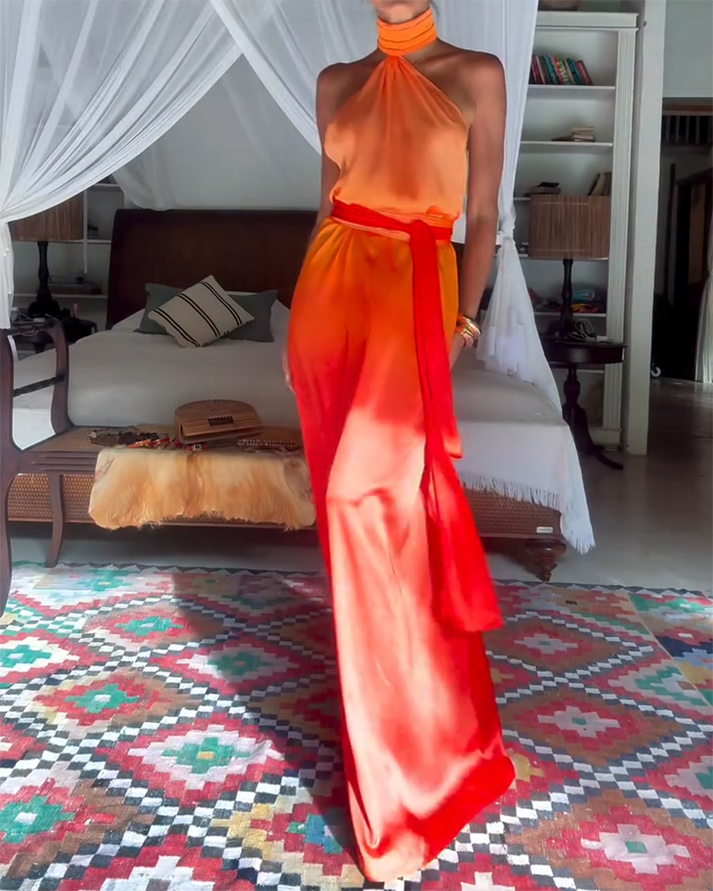 Shanna | Vestido Maxi Halter Espalda Abierta