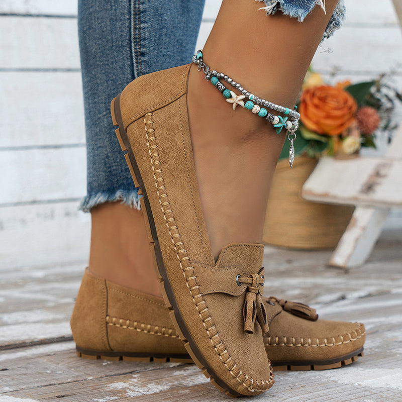 Tânia | Mocasines Sin Cordones Con Borlas Para Mujer
