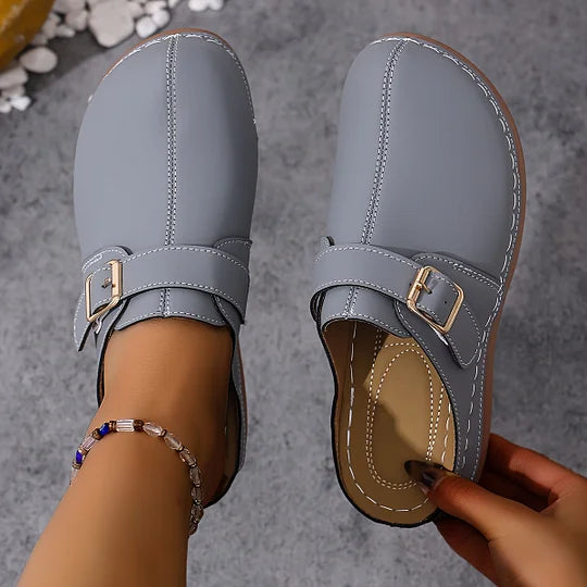Latina - Mules con Hebilla Cuadrada Mujer
