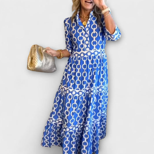 Stavroula | Vestido Midi Con Estampado de Cadenas