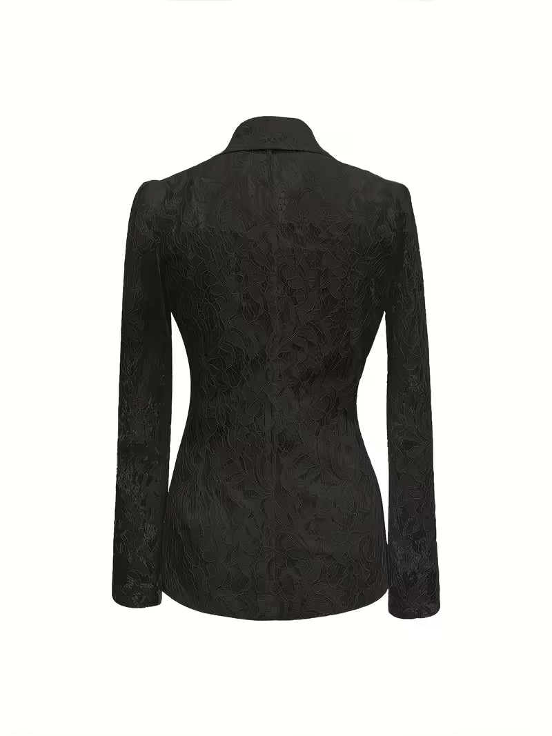 Kyliza | Chaqueta Blazer Entallada De Manga Larga Con Encaje