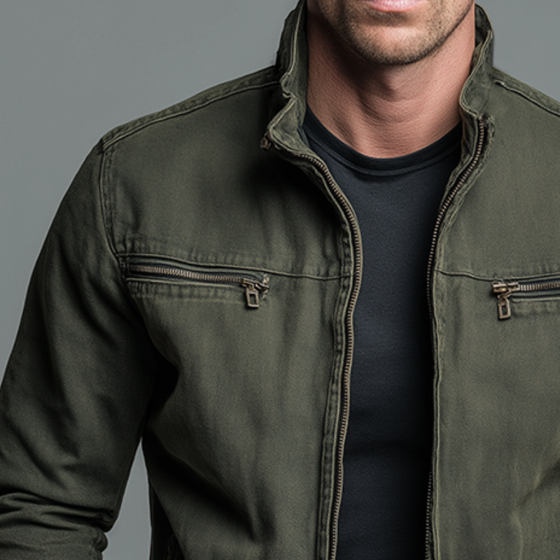 Narick | Chaqueta de Corte Holgado Con Cremallera y Cuello Alto