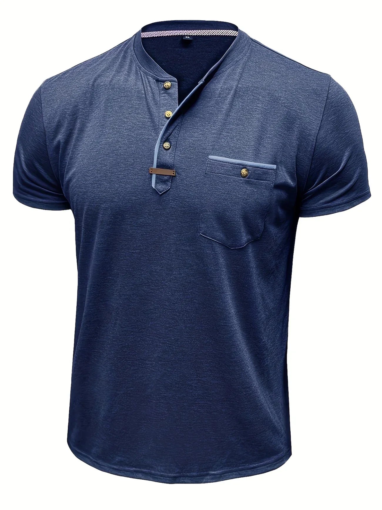 Saxon | Camiseta Henley de Manga Corta con Bolsillo
