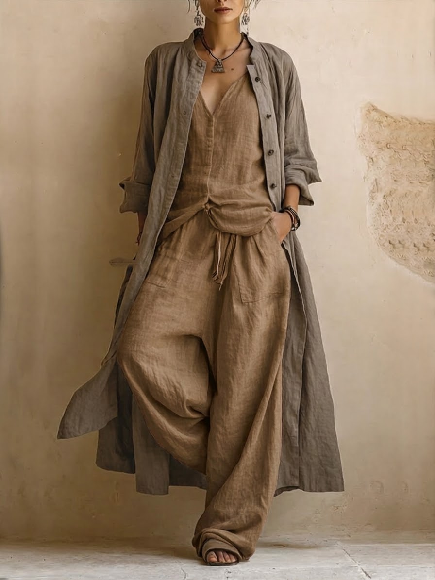 Linnie | Conjunto De Tres Piezas Con Escote en V