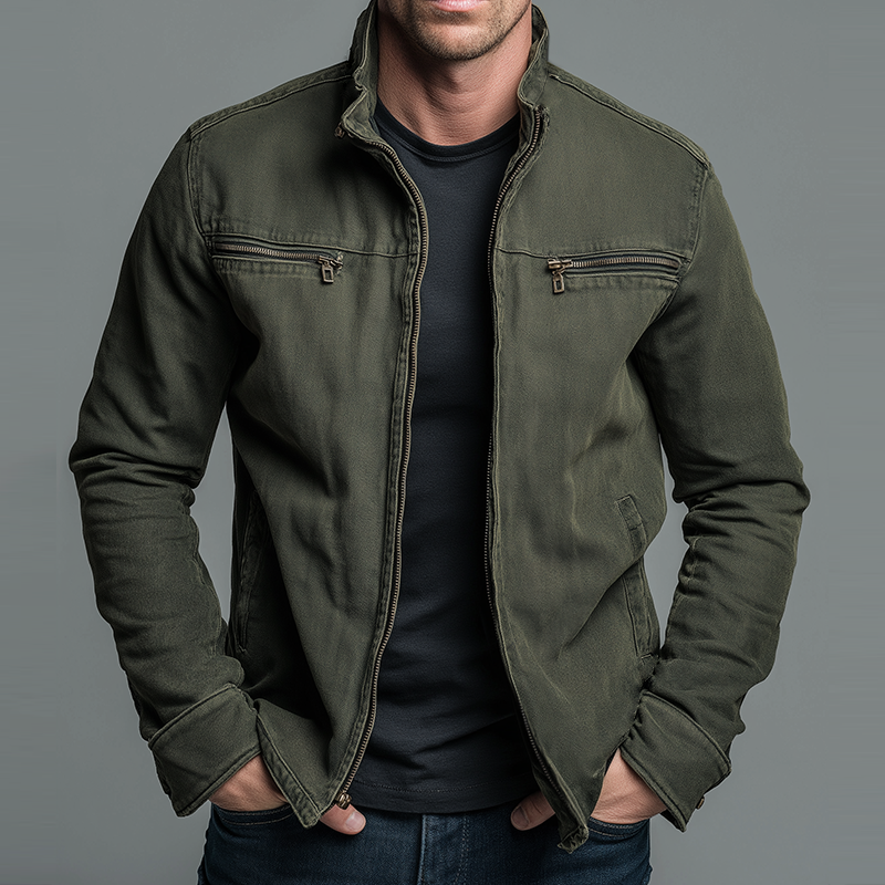 Narick | Chaqueta de Corte Holgado Con Cremallera y Cuello Alto