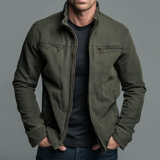 Narick | Chaqueta de Corte Holgado Con Cremallera y Cuello Alto