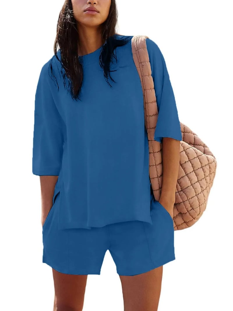Iselin | Conjunto De Dos Piezas Con Cuello Redondo Y Pantalones Cortos