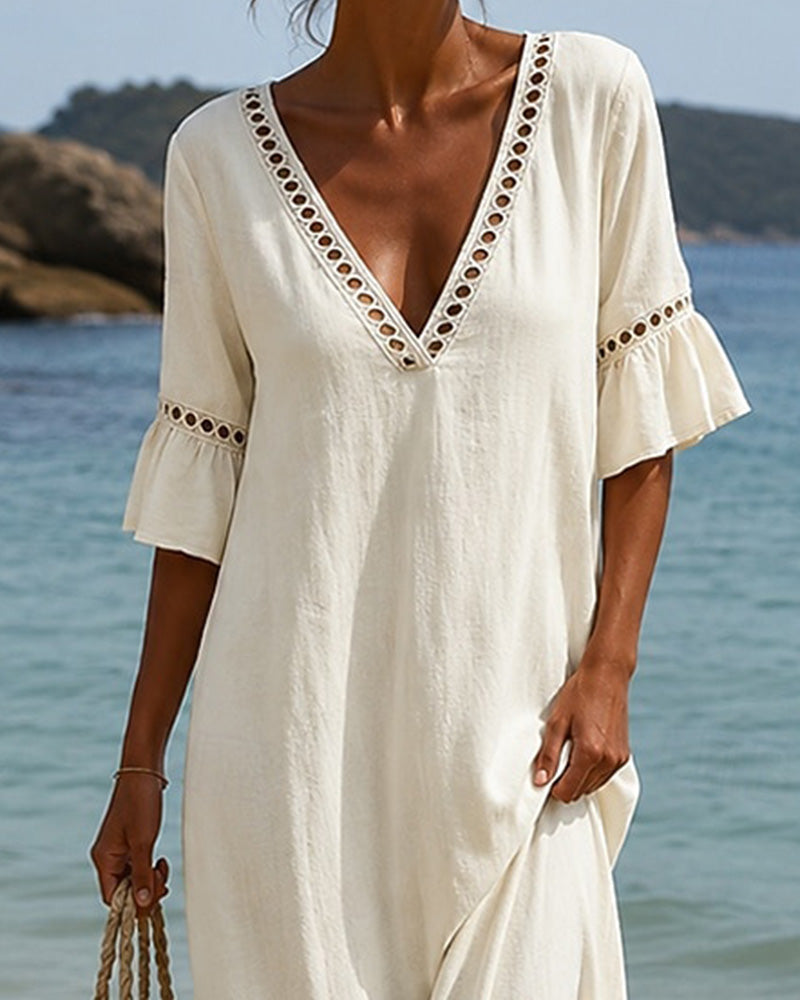 Nellina | Vestido Maxi Con Escote en V