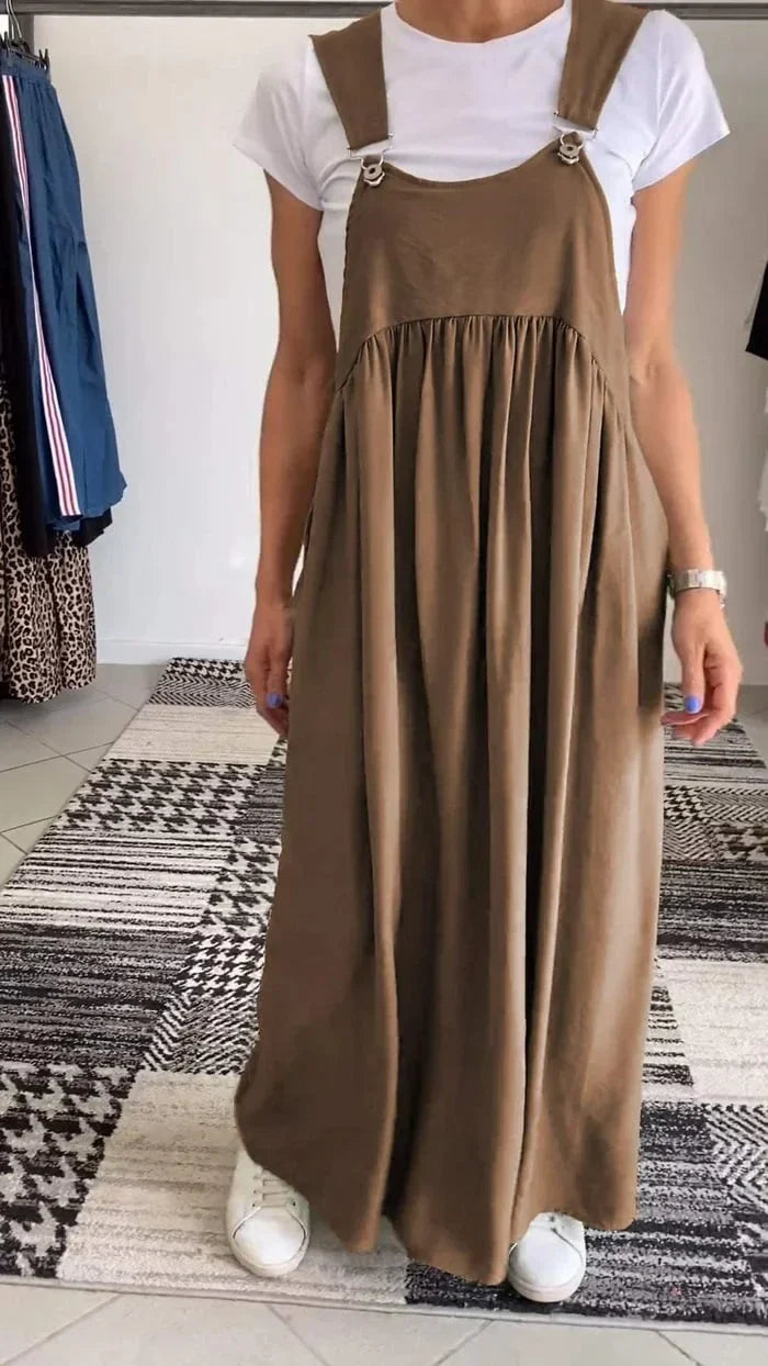 Regla | Vestido Largo Con Tirantes Y Bolsillos, Corte Holgado