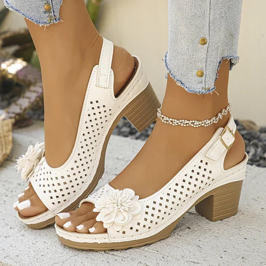Imogen | Sandalias de Talón Abierto Con Diseño Floral