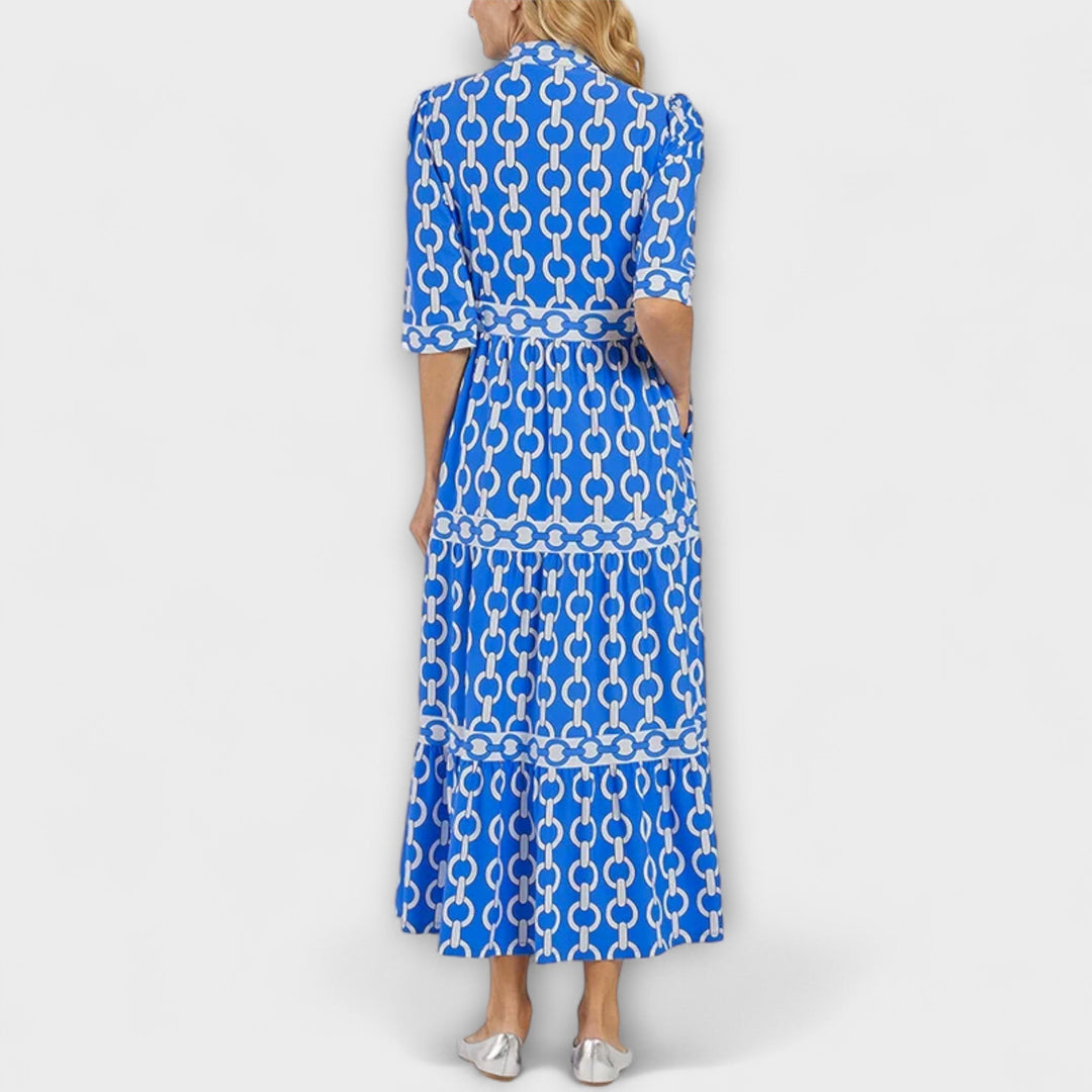 Stavroula | Vestido Midi Con Estampado de Cadenas