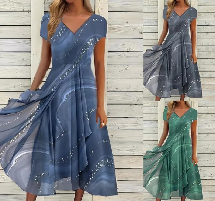 Ayana | Vestido Midi Fluido con Escote en V