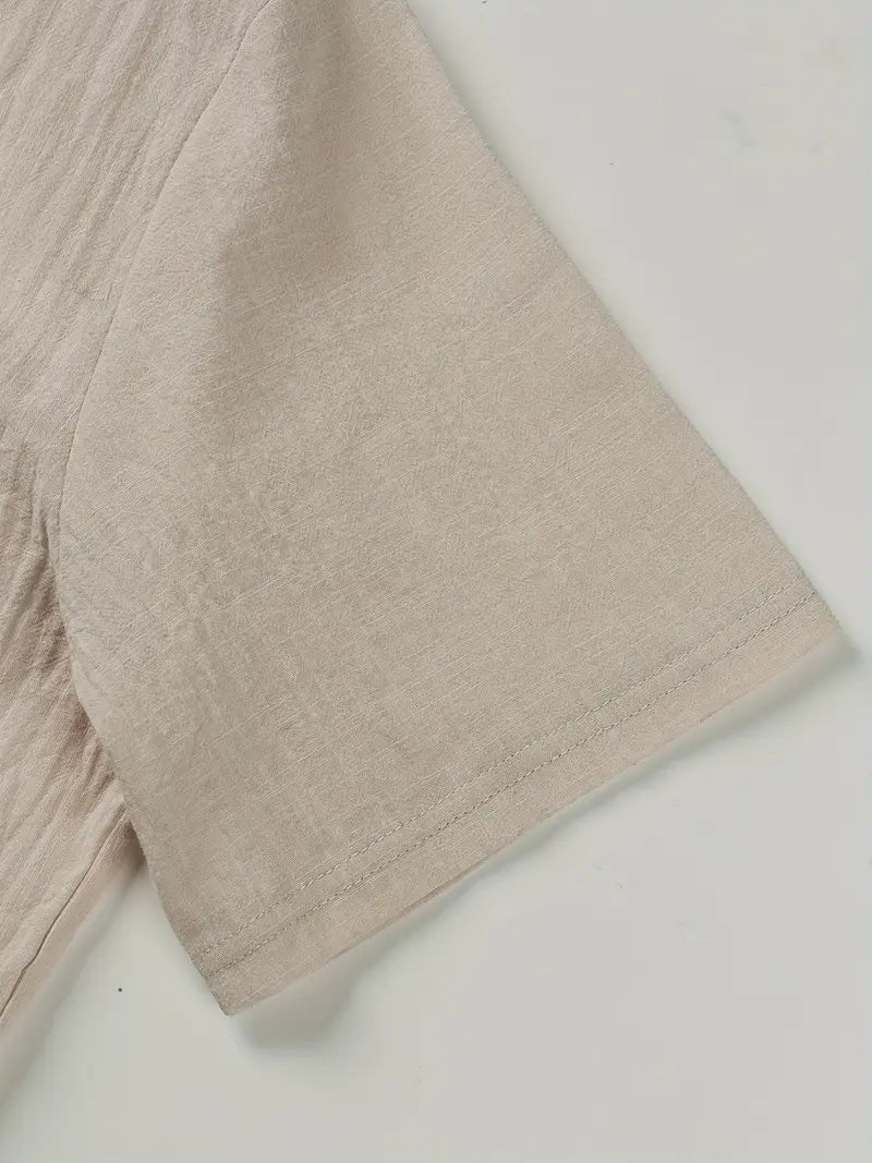 Vaughn - Camiseta Henley de Manga Corta