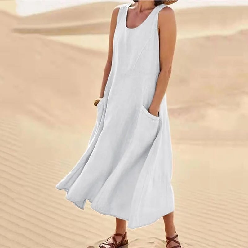 Zoha | Vestido Maxi Sin Mangas Con Bolsillos