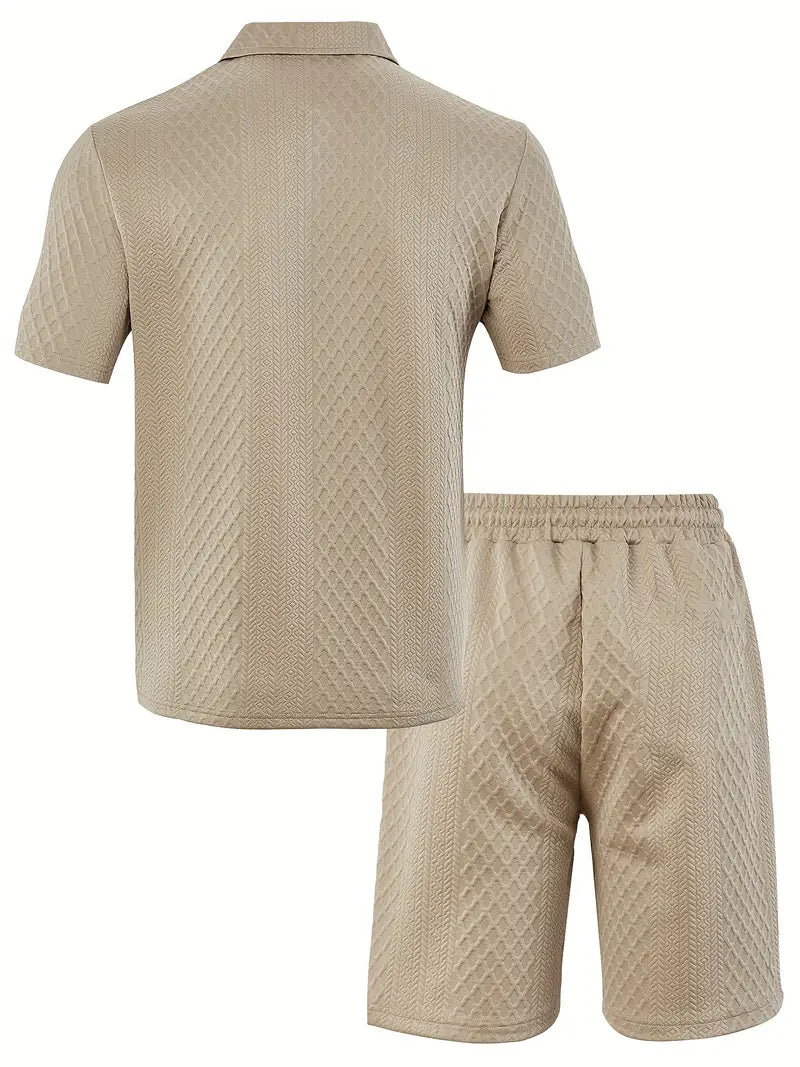 Francisco | Conjunto de Polo y Pantalones Cortos Con Textura