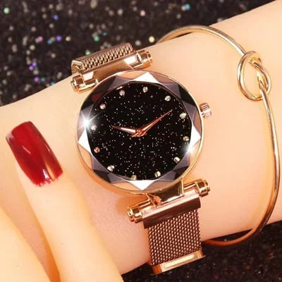 Enola | Conjunto De Reloj Con Esfera Brillante Y Correa De Malla