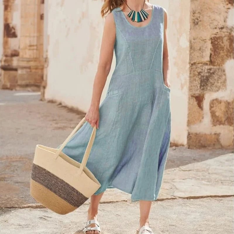 Zoha | Vestido Maxi Sin Mangas Con Bolsillos