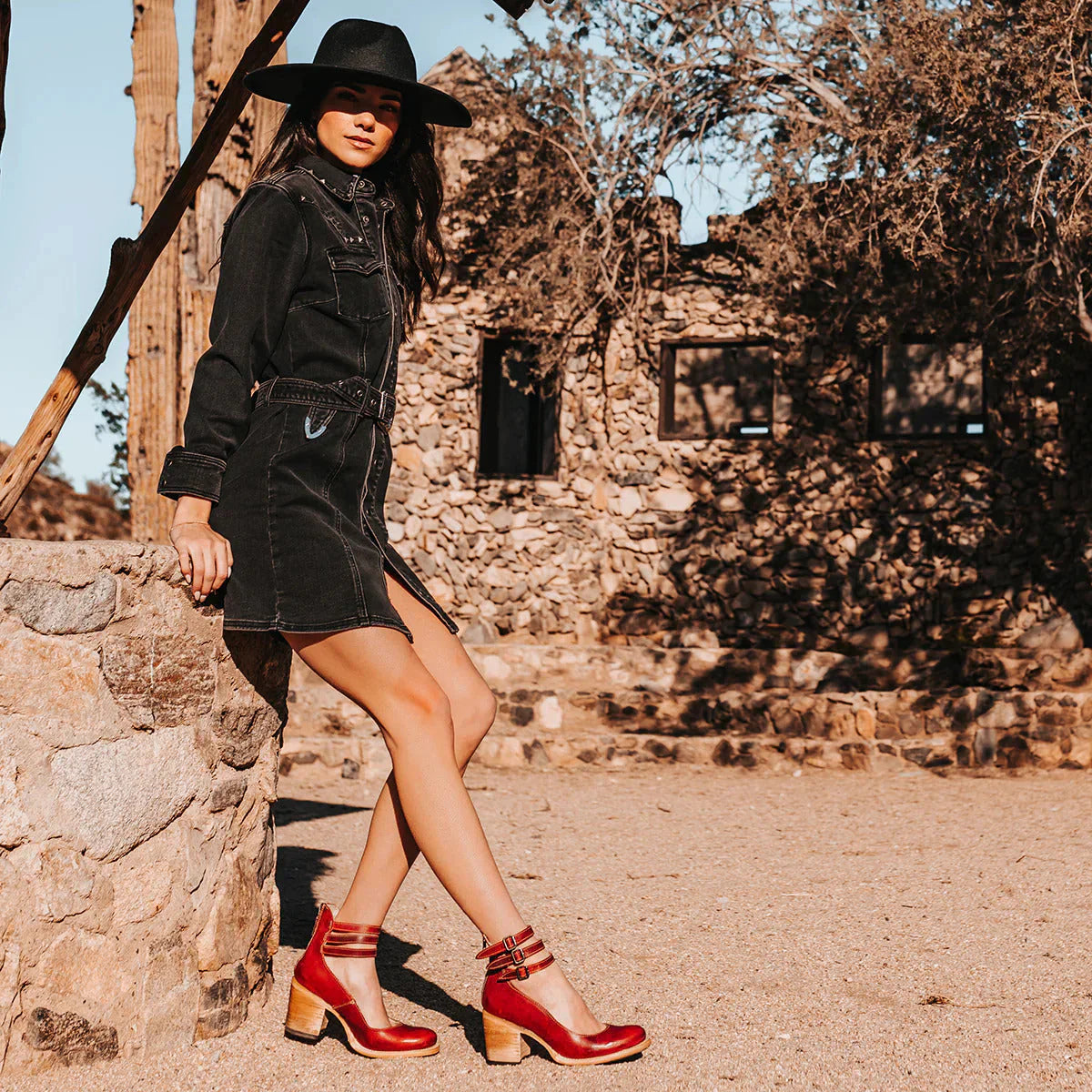 Steffie - Zapatos de Salón Con Tacón Grueso y Tiras