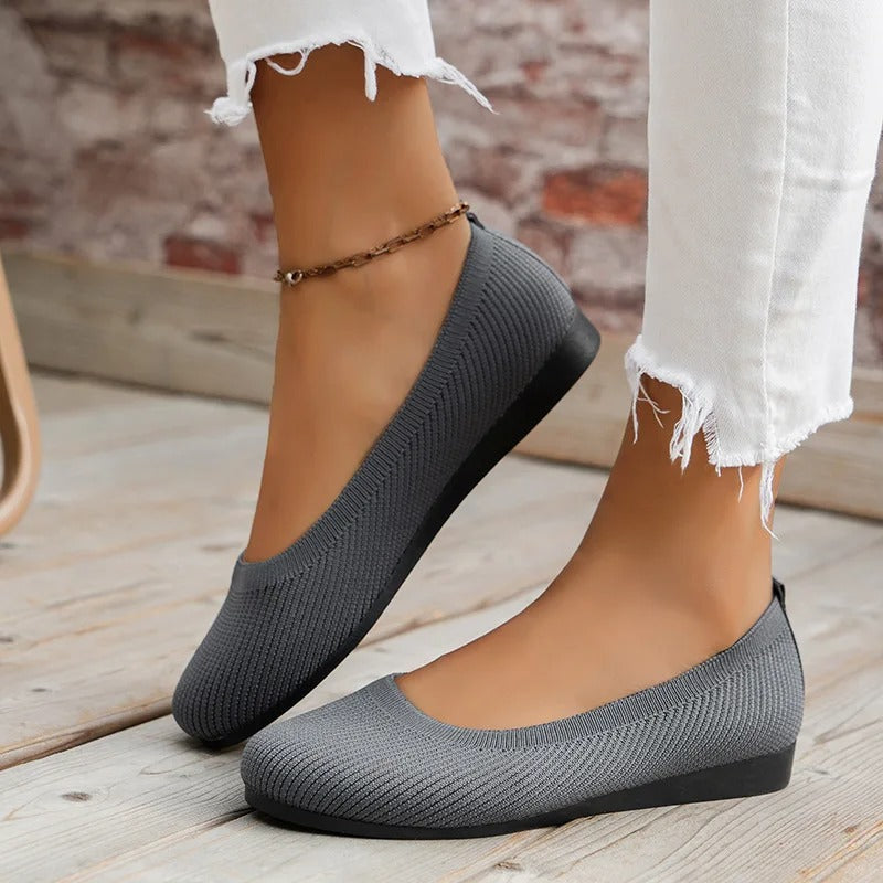 Melania - Bailarinas Sin Cordones de Punto Transpirable con Suela Flexible