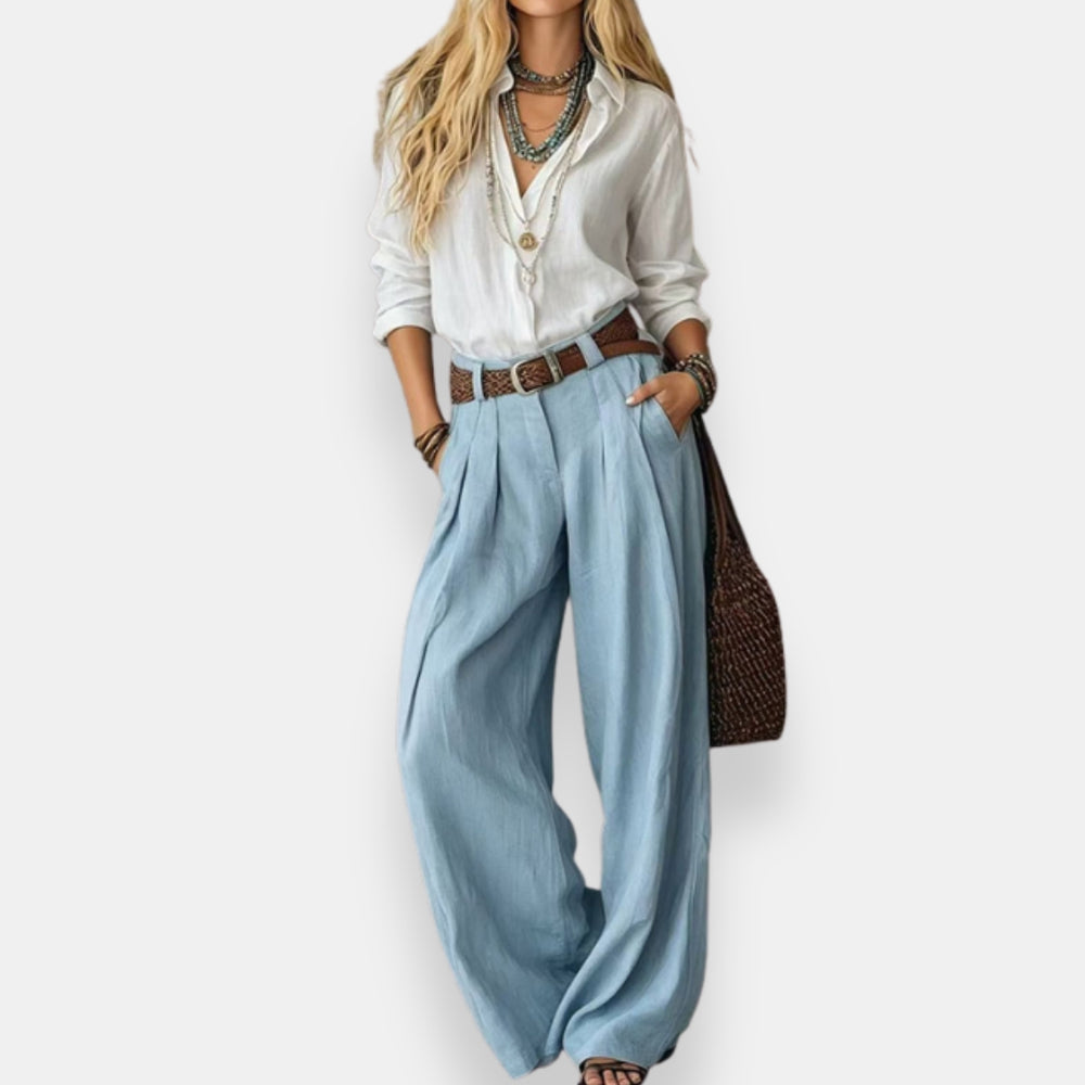 Orable | Conjunto De Camisa Y Pantalón De Pierna Ancha