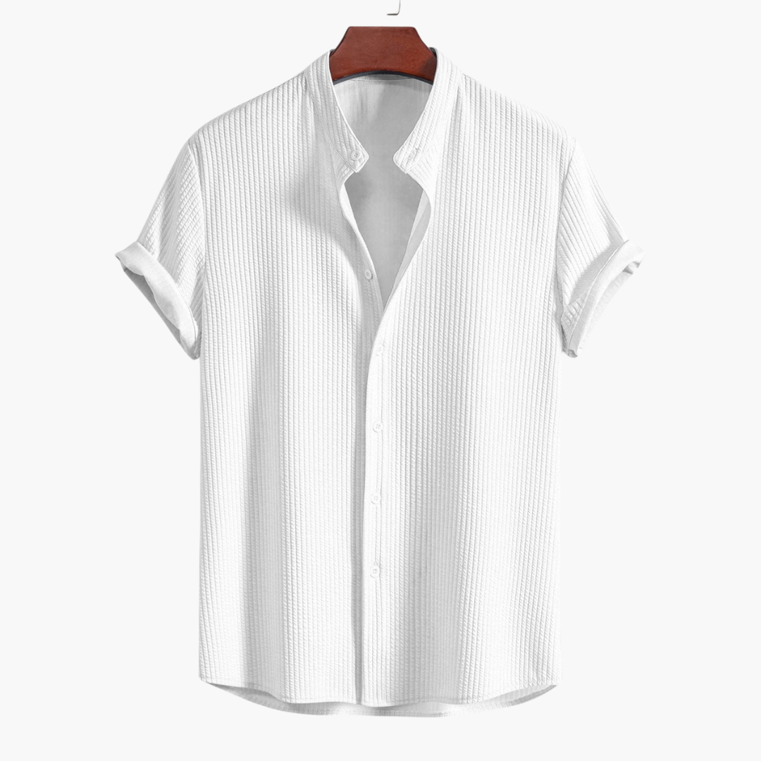 Geoffrey | Camisa De Manga Corta Con Botones Y Textura Para Hombre
