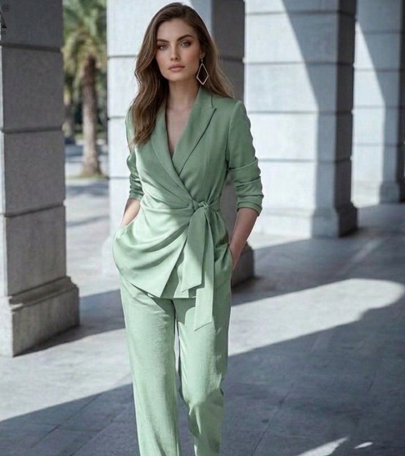 Asya | Conjunto de Blazer Cruzado y Pantalón