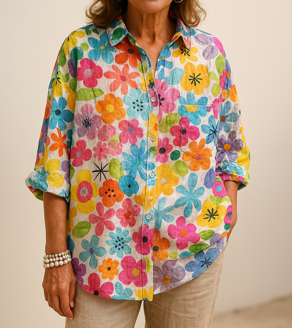 Petra | Camisa Con Cuello, Botones en La Parte Delantera Y Estampado Floral