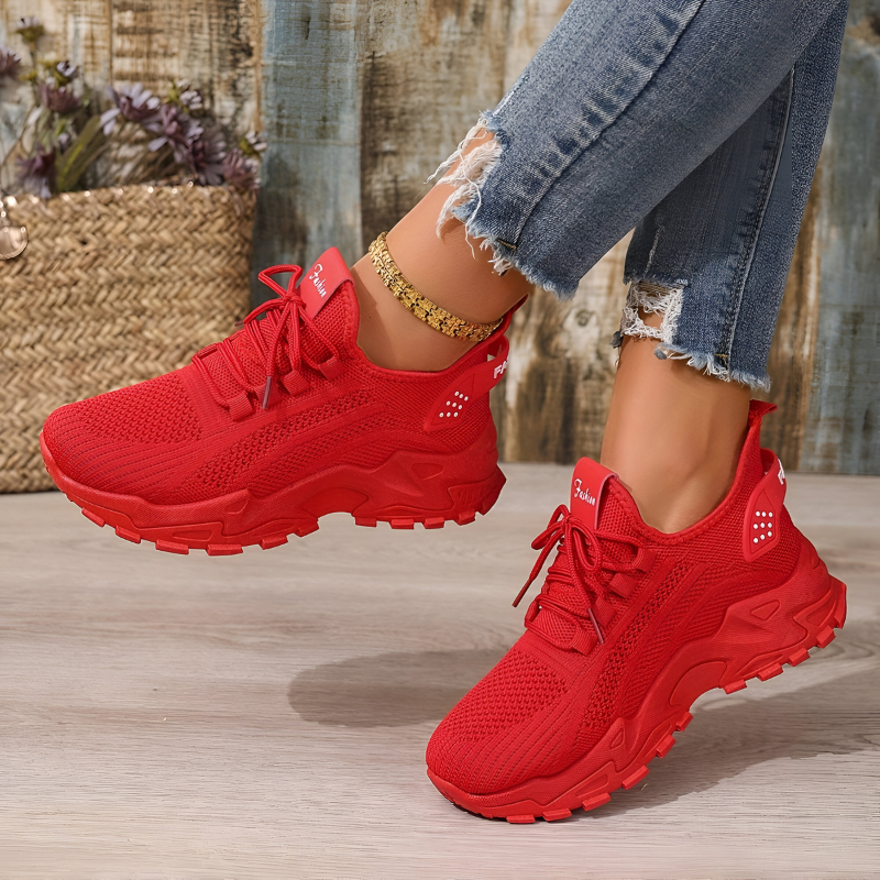 Eshara | Zapatillas de Malla con Cordones y Suela Gruesa