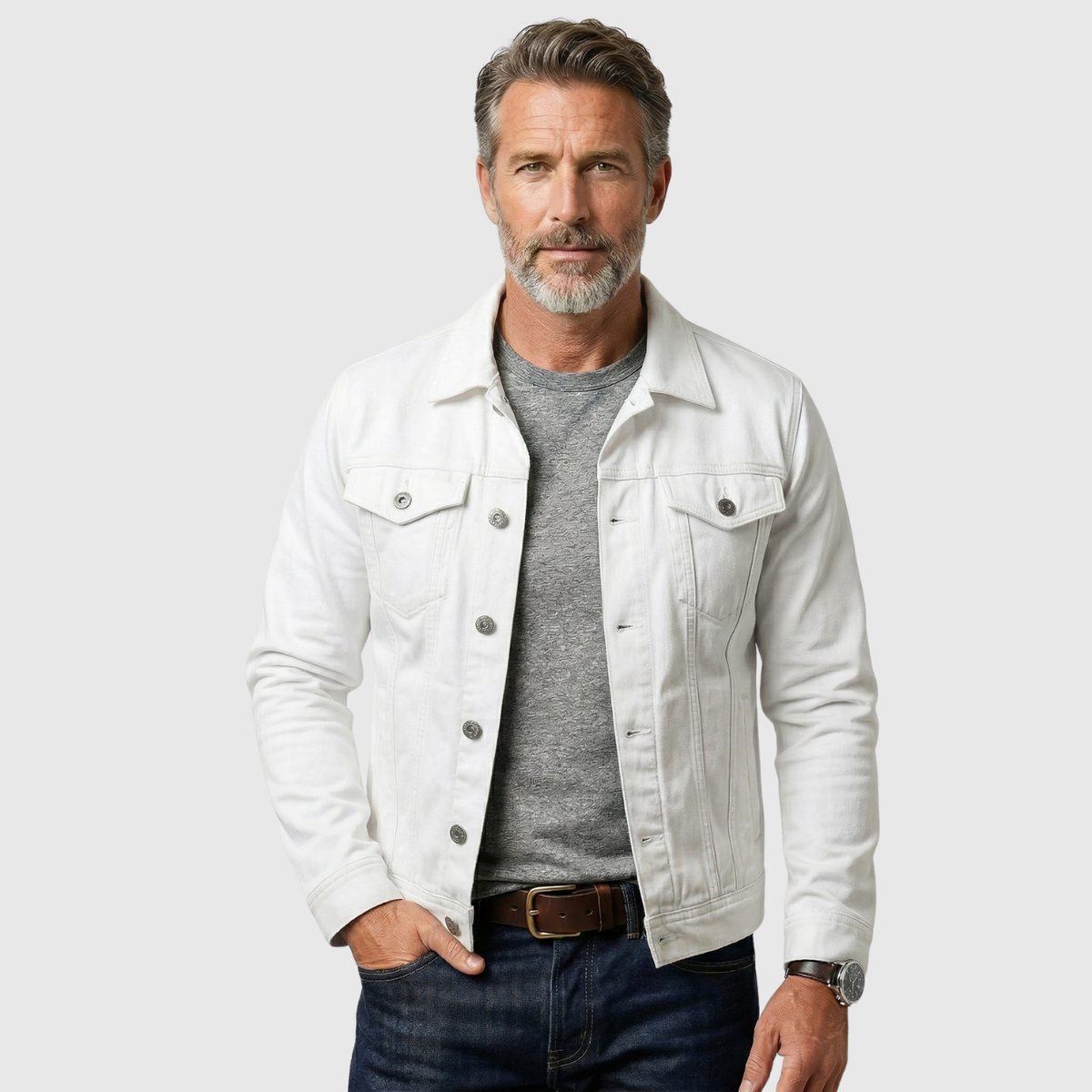 Brecao | Chaqueta de mezclilla clásica con botones