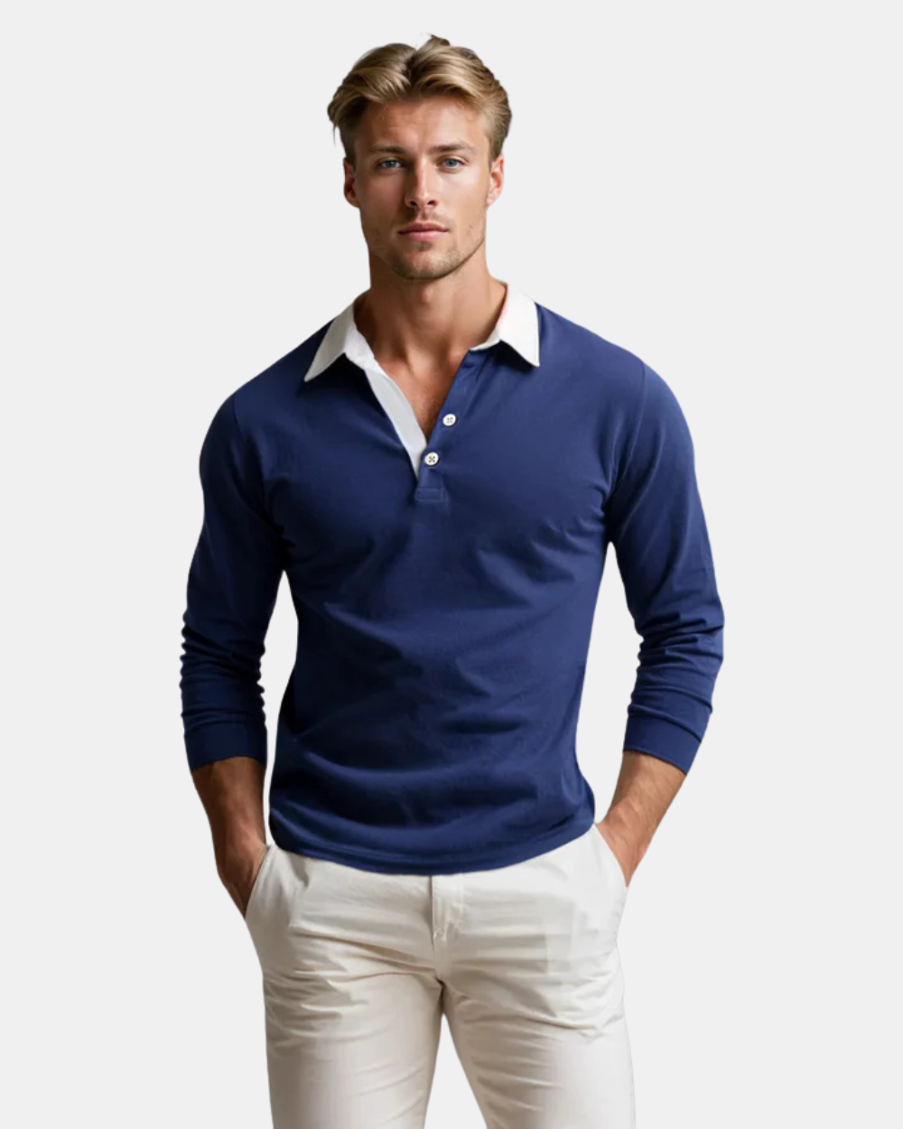 Farouk | Polo De Manga Larga Con Cuello en Contraste