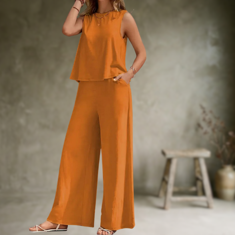 Alizeh | Conjunto De Ropa De Estar Por Casa Sin Mangas Y De Corte Ancho